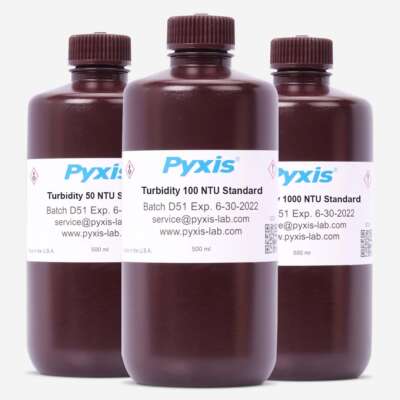 Soluciones de Calibración de Turbidez (2, 10, 20, 30, 50, 100, 200, 500, 1,000 NTU o Kit Combinado)