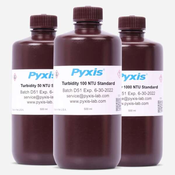 Soluciones de Calibración de Turbidez (2, 10, 20, 30, 50, 100, 200, 500, 1,000 NTU o Kit Combinado)